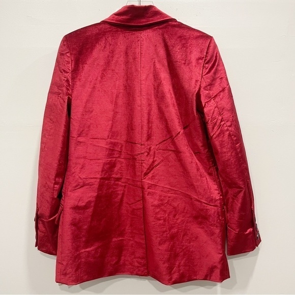 Free People Velvet Ashby Blazer in Cherry Juice Red Oversized Blogger Favorite - Picture 7 of 16